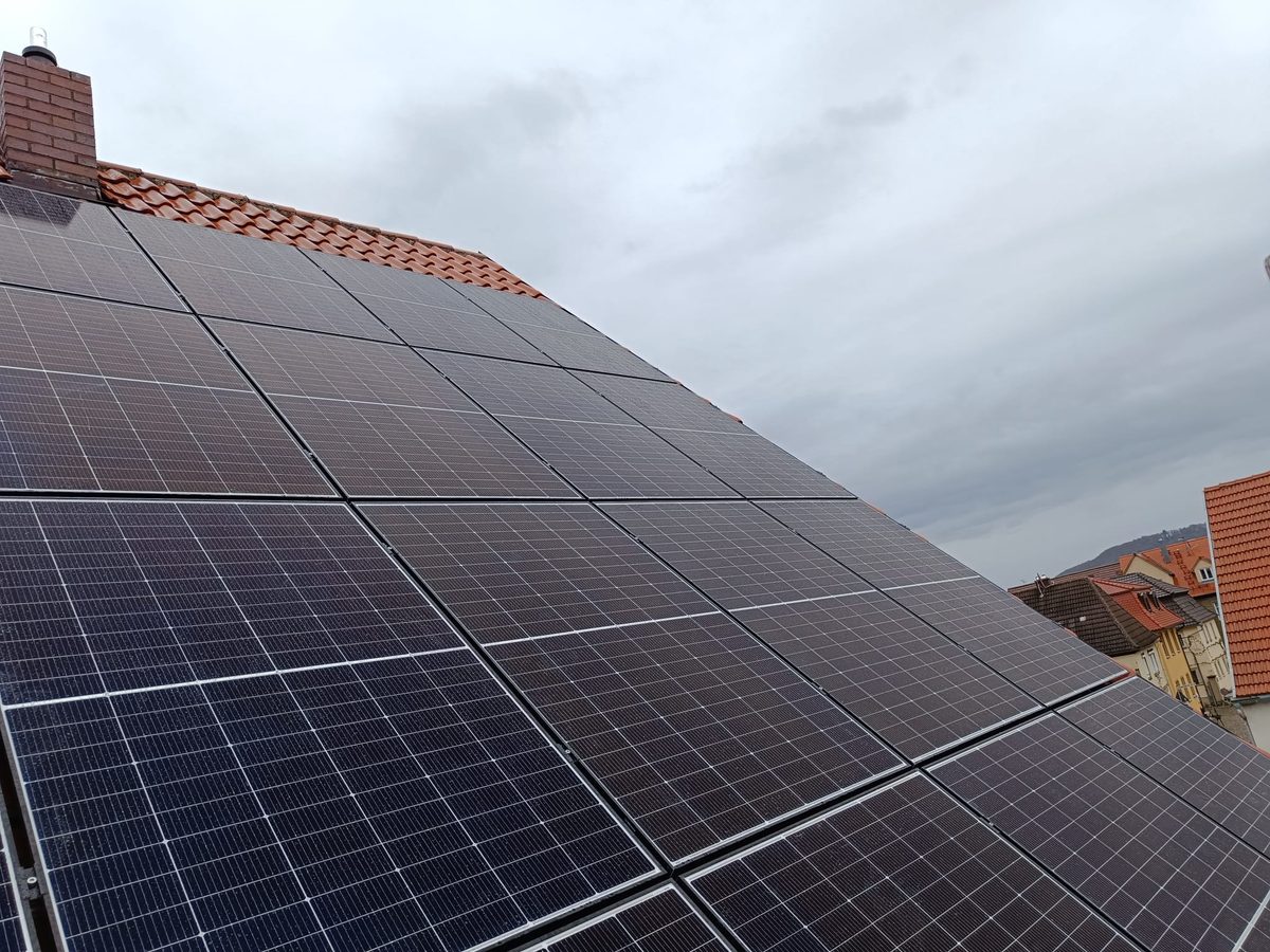 PV-Installation Nahaufnahme